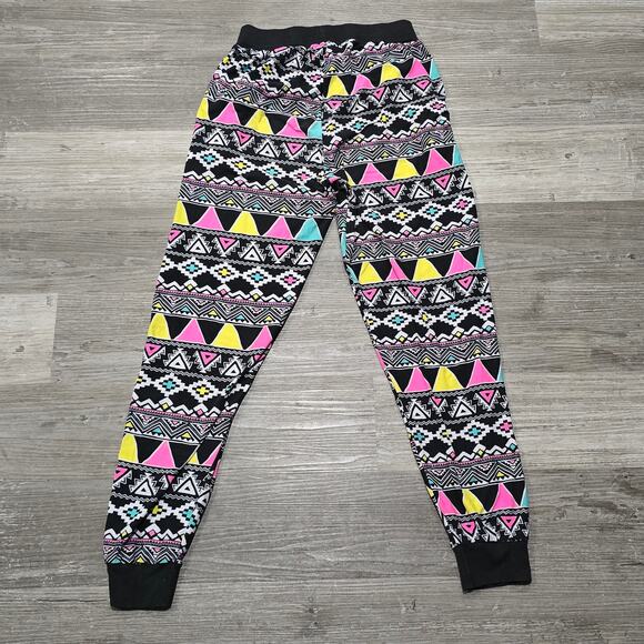 Rue 21 Retro Multicolor Geometric Pattern Elastic Waist Jogger Pants w. Pockets - Picture 2 of 7